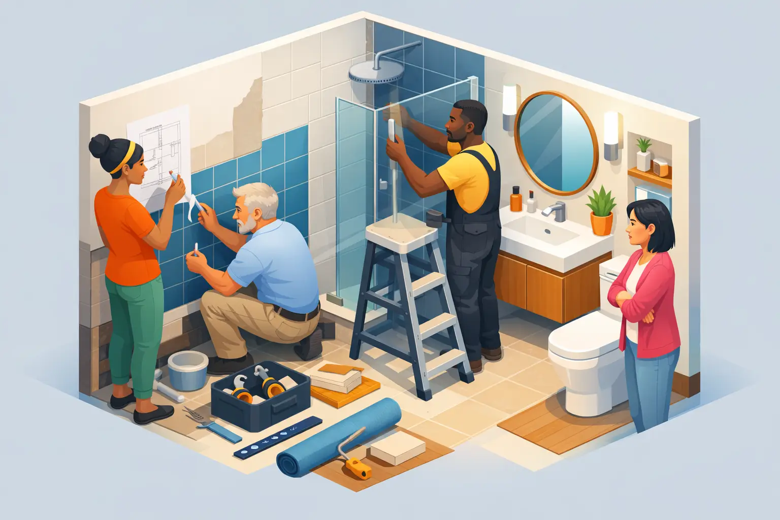 How to Remodel a Small Bathroom With Control