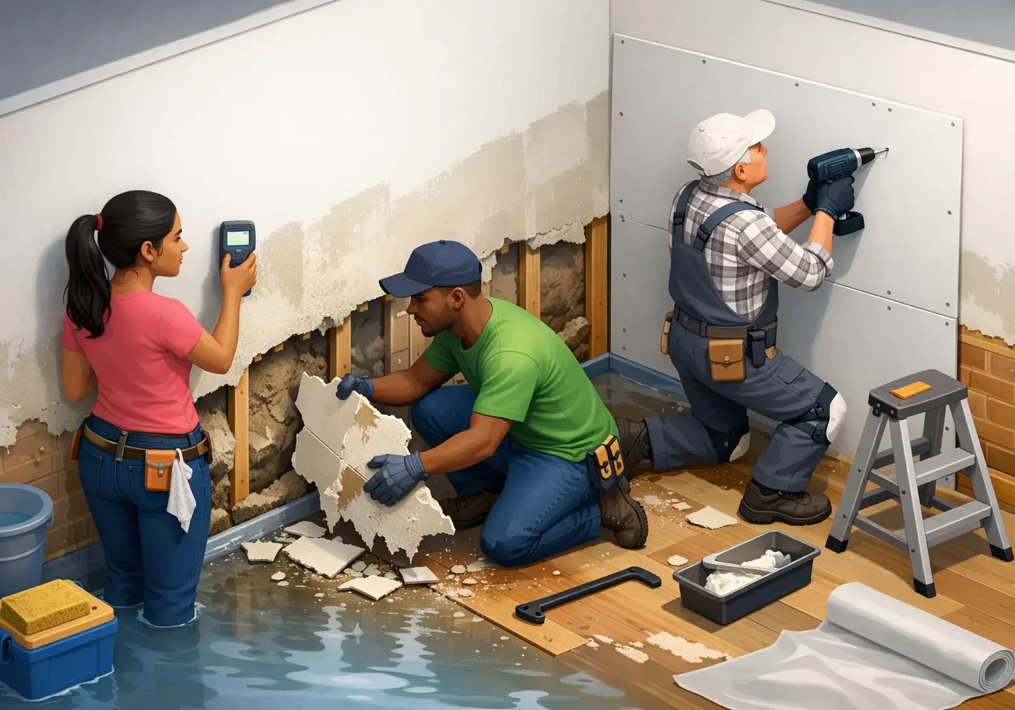 How to Repair Flood Damaged Drywall Safely